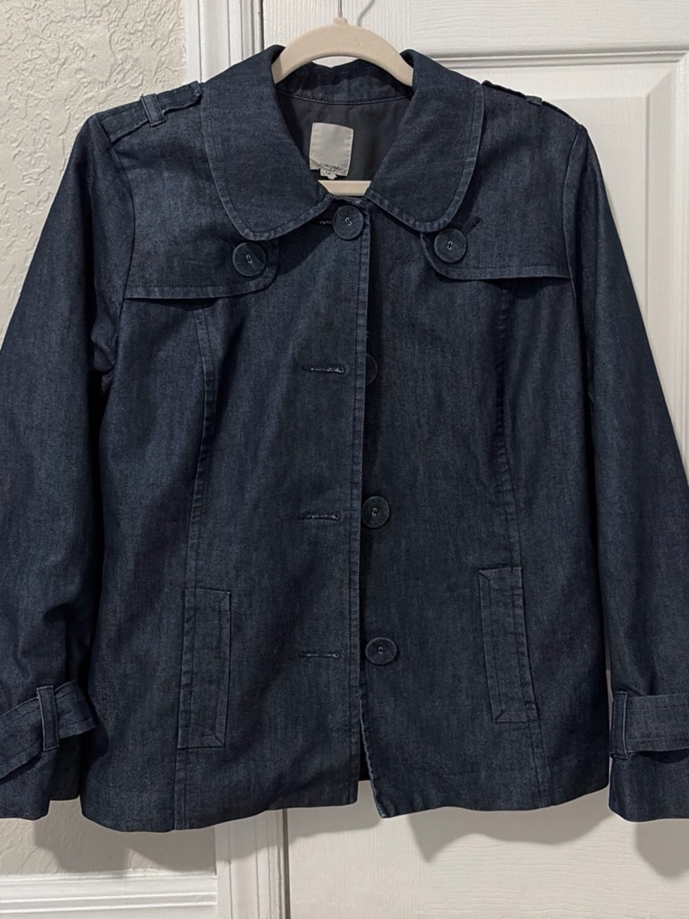 Dark Blue Denim blazer - Classic Button Front